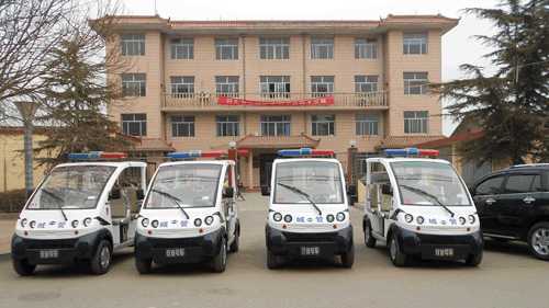 次日清晨躍迪電動巡邏車饒陽縣住建局配備現場