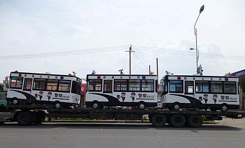 躍迪流動警務室石家莊發車現場