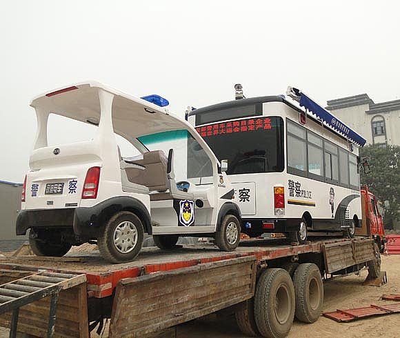 準(zhǔn)備發(fā)往山西晉城的移動(dòng)警務(wù)室，電動(dòng)巡邏車